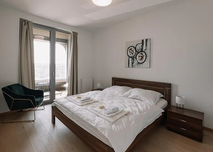 Skau Sky Park Blue By Zaha Hadid 21 Floor 2 Tower Panoramic View Free Parking Апартаменти Братислава